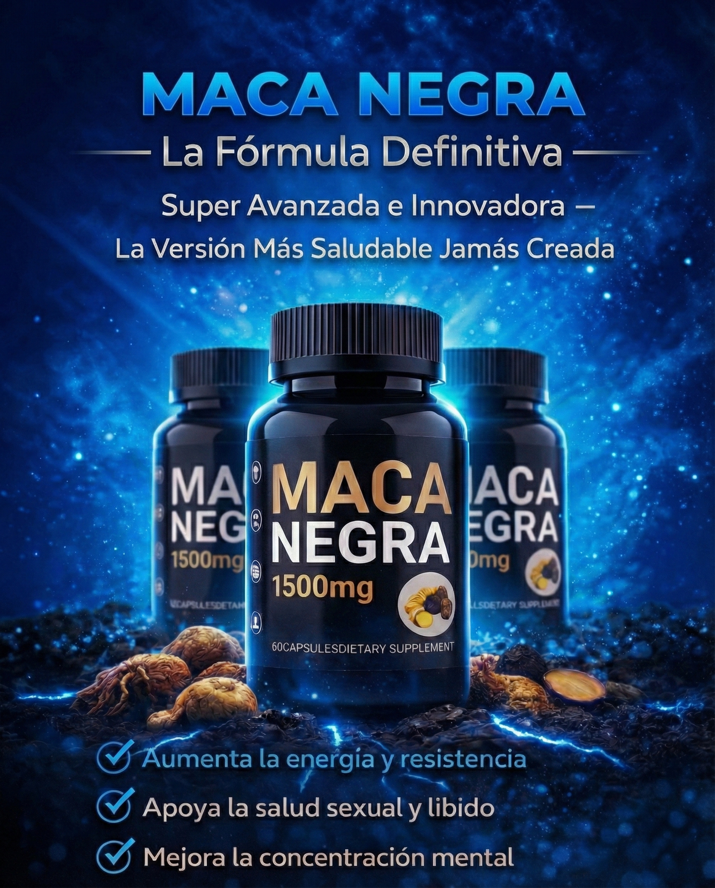 MACA NEGRA 1500mg – ¡LLÉVATE 2 POR 1 HOY! 🔥