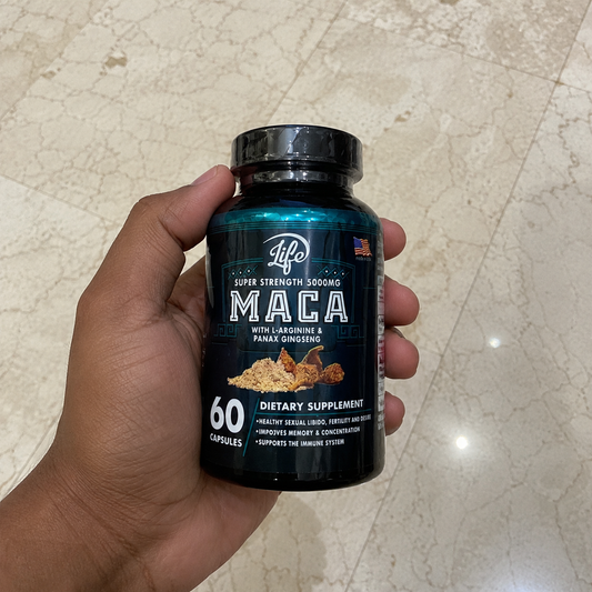 Maca Peruana 5000mg - Aumenta Energía, Enfoque y Rendimiento Físico | 60 Cápsulas