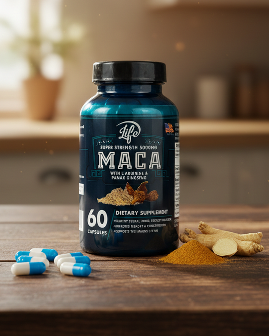 Maca Peruana 5000mg - Aumenta Energía, Enfoque y Rendimiento Físico | 60 Cápsulas