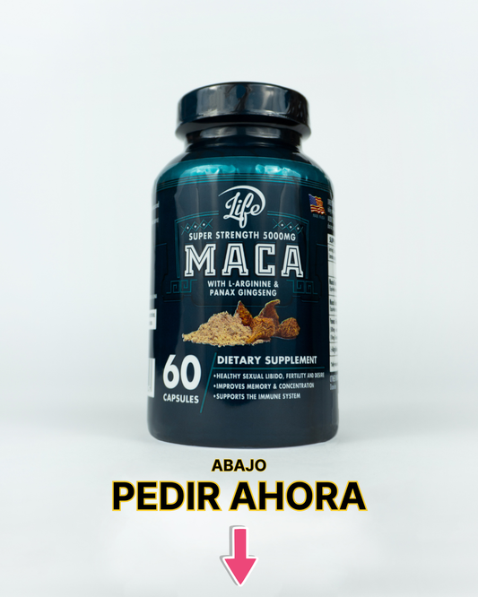 Maca Peruana 5000mg - Aumenta Energía, Enfoque y Rendimiento Físico | 60 Cápsulas