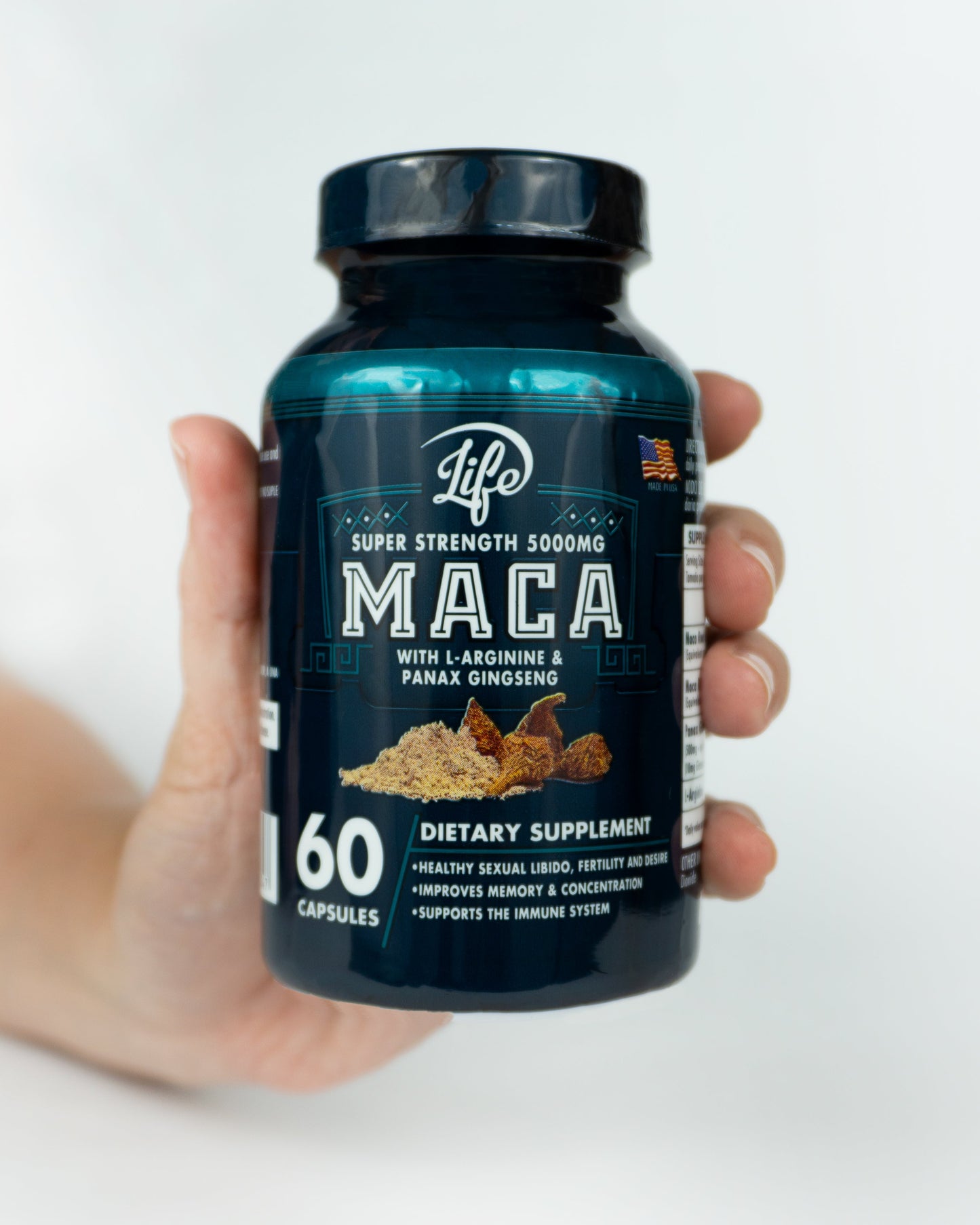 Maca Peruana 5000mg - Aumenta Energía, Enfoque y Rendimiento Físico | 60 Cápsulas