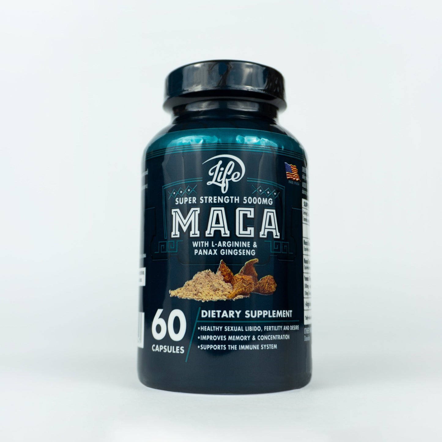 Maca Peruana 5000mg - Aumenta Energía, Enfoque y Rendimiento Físico | 60 Cápsulas
